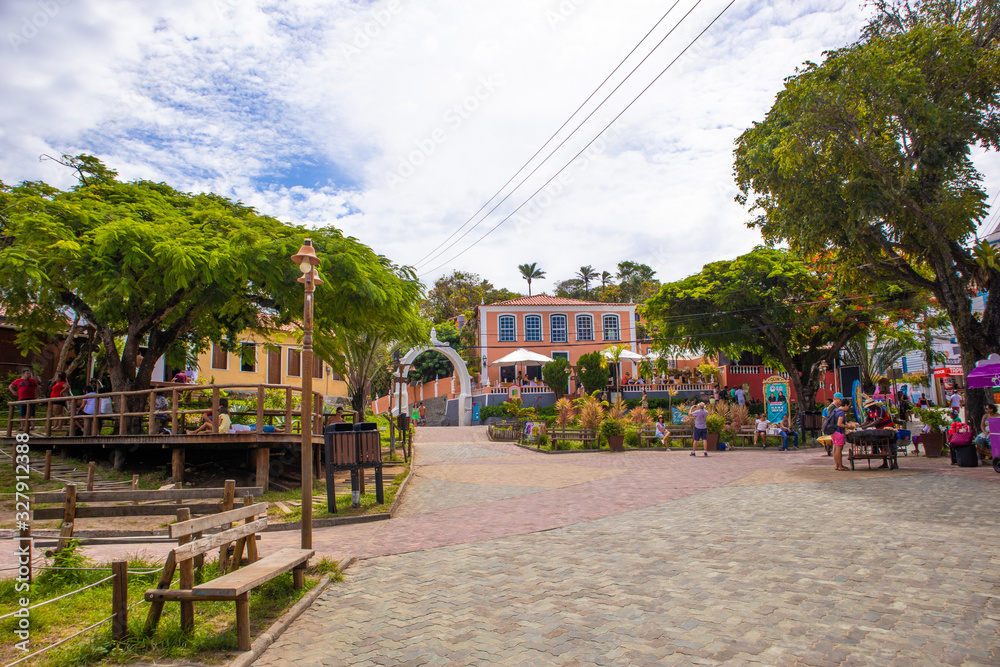 Salvador, Bahia – February 09 2020: .Village in the center of Morro de Sao Paulo