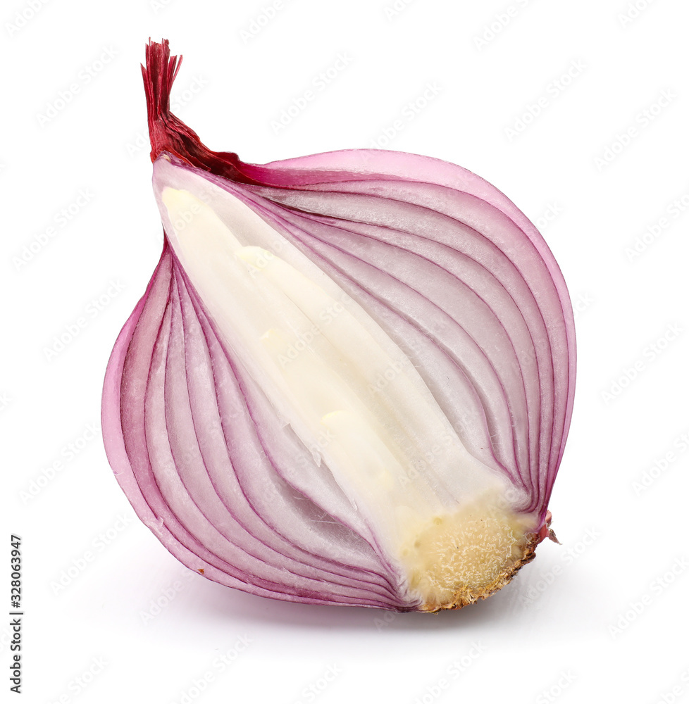 Fresh raw onion on white background