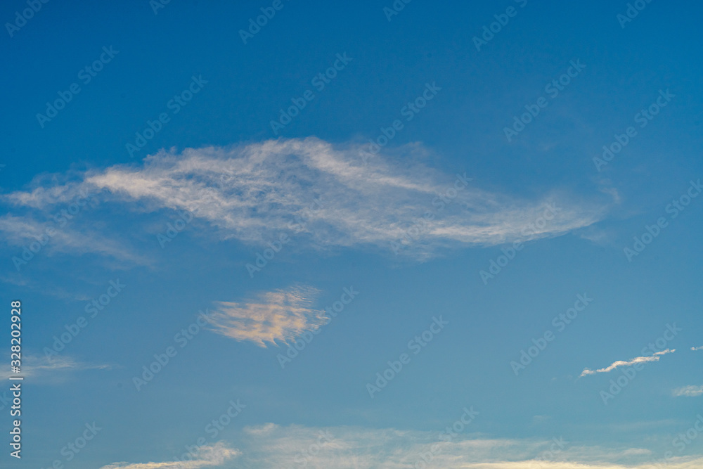 White cloud on blue sky background weather.