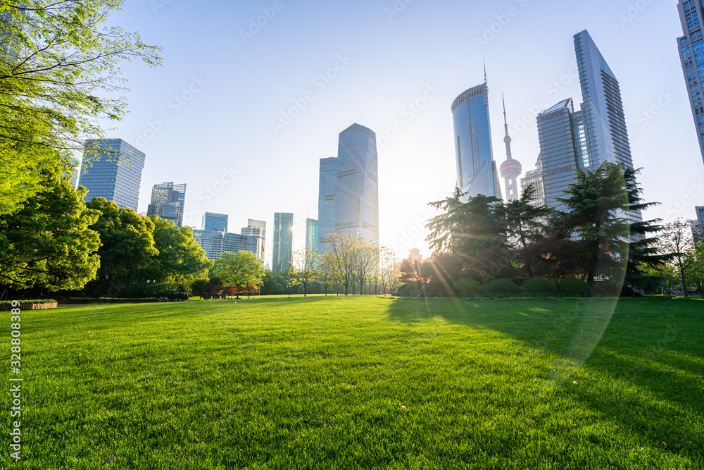 park with office building