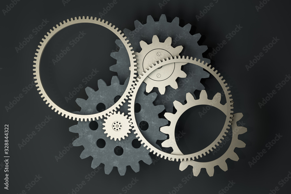 Industrial gear,mechanical structure,3d rendering.