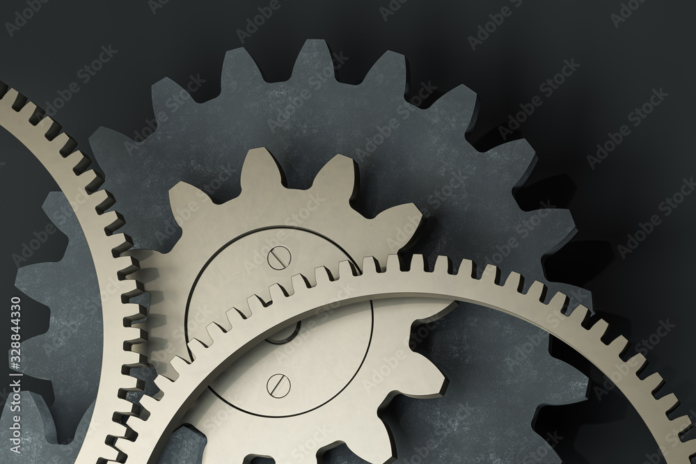 Industrial gear,mechanical structure,3d rendering.