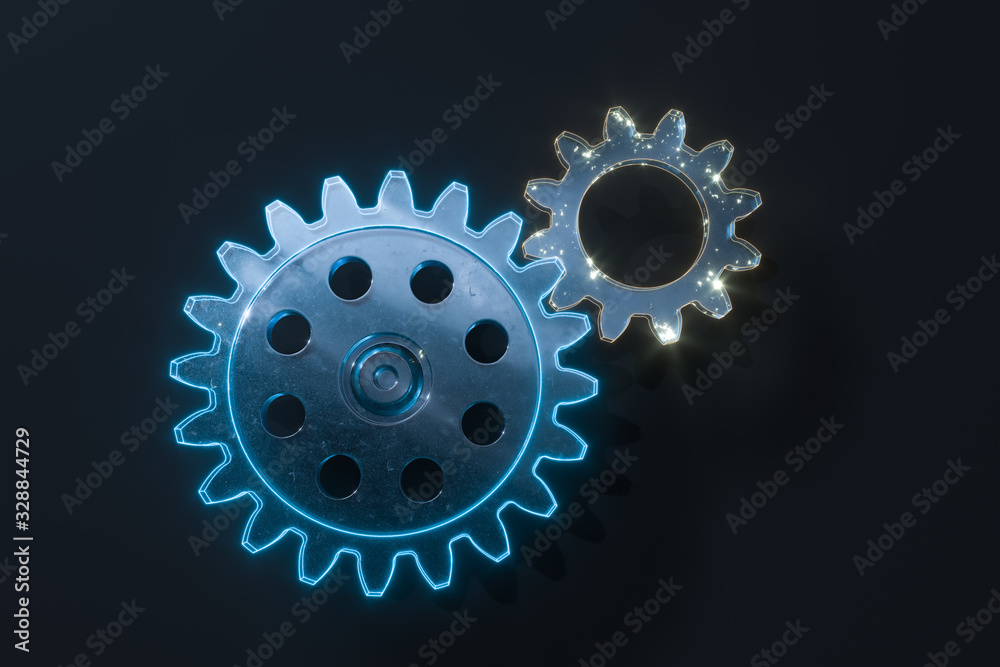 Industrial gear,mechanical structure,3d rendering.