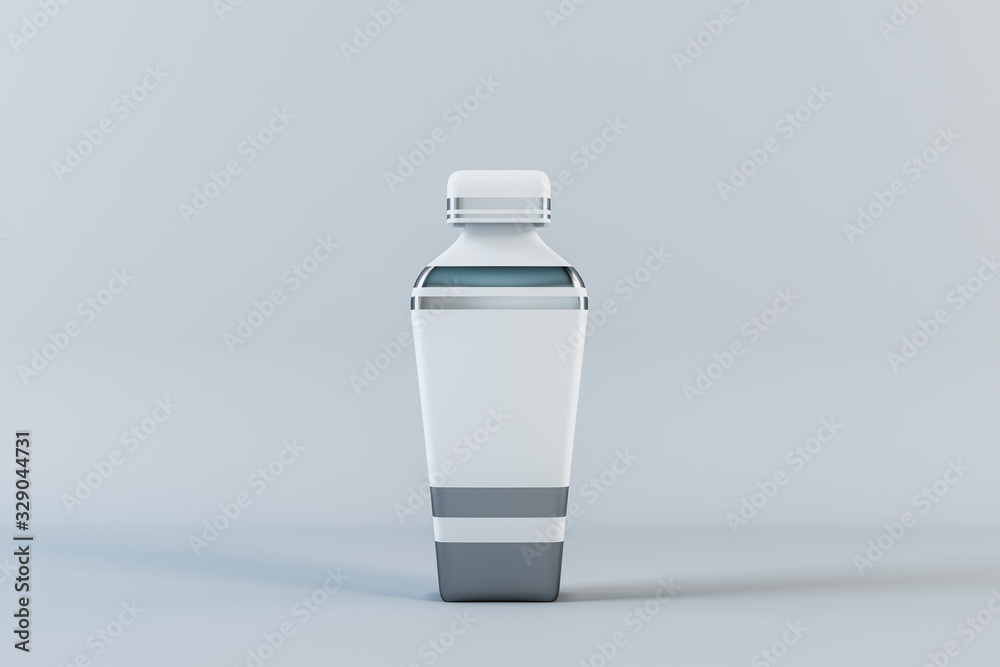 Perfumery glass bottle on a white background.