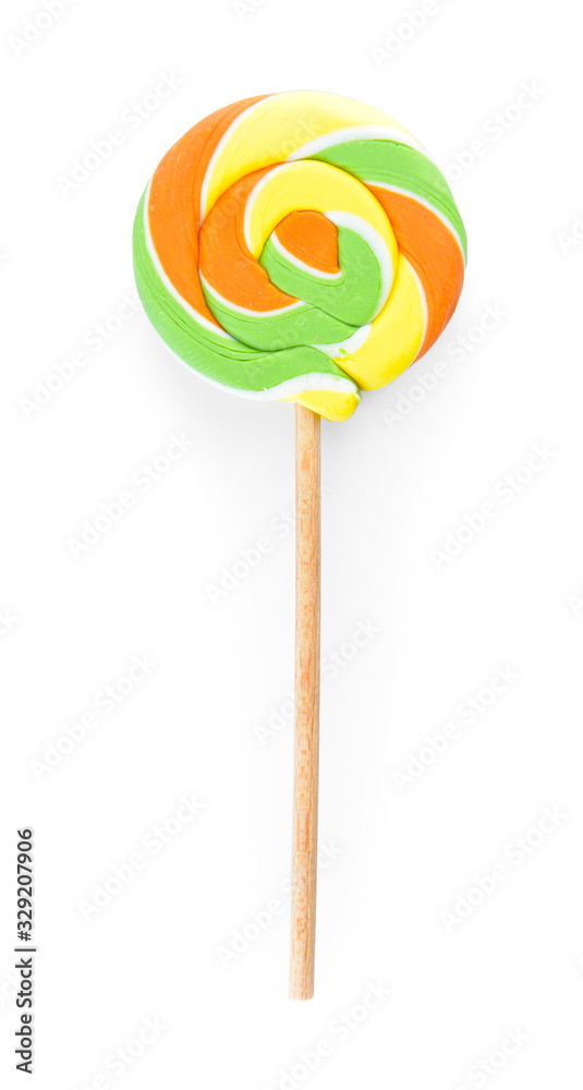 Sweet lollipop on white background