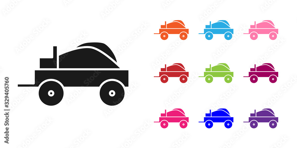 Black Wild west covered wagon icon isolated on white background. Set icons colorful. Vector Illustra