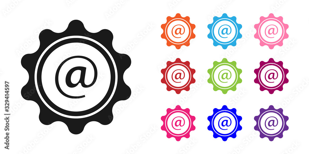 Black Mail and e-mail icon isolated on white background. Envelope symbol e-mail. Email message sign.