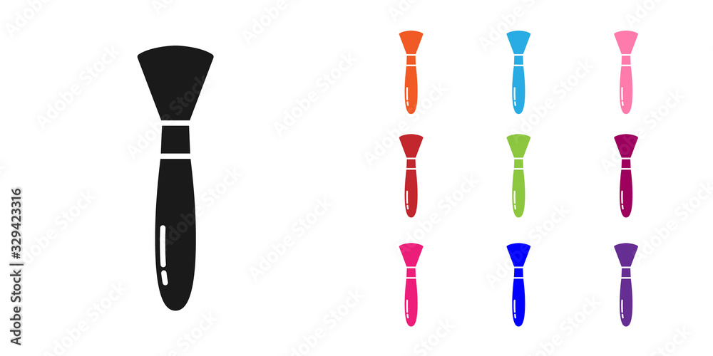 Black Paint brush icon isolated on white background. Set icons colorful. Vector Illustration