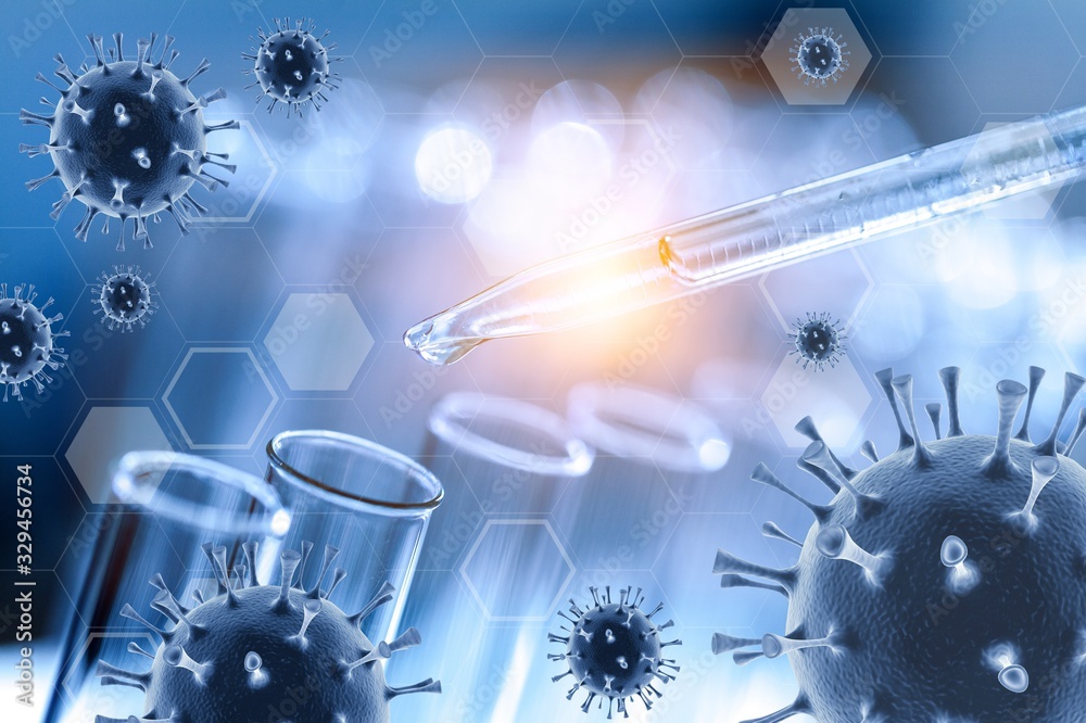 Science laboratory test tubes and pipette