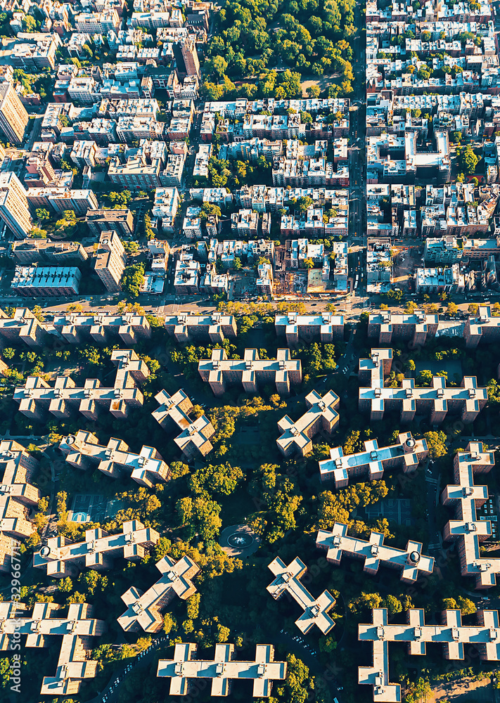 Aerial view of Stuyvesant Town and Peter Cooper Village in Manhattan, New York City