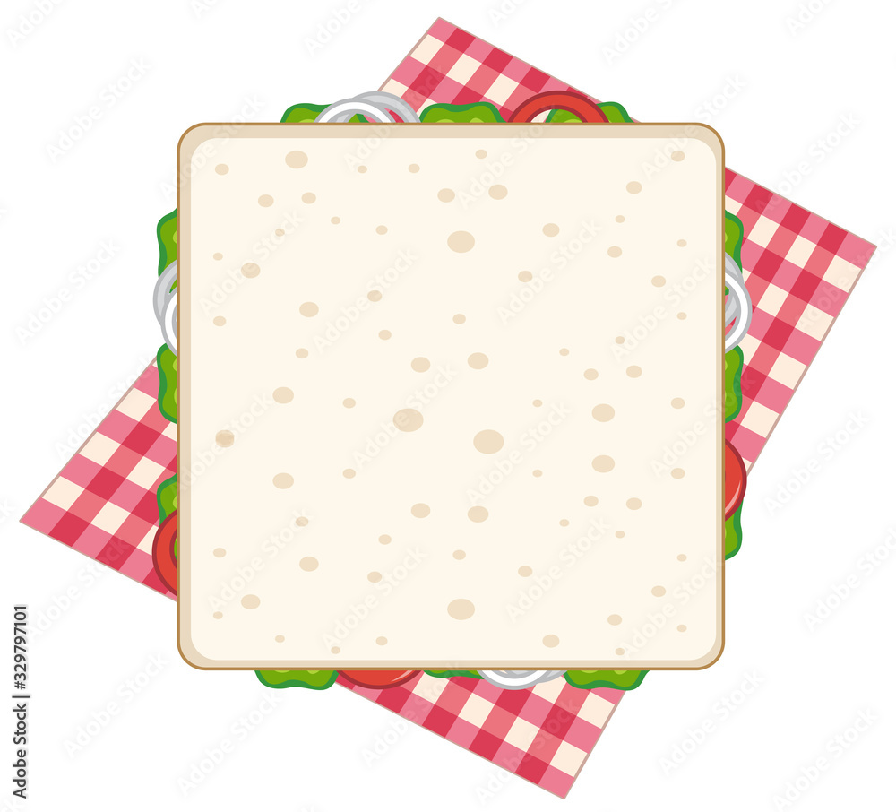 Top view of sandwiches on the mat