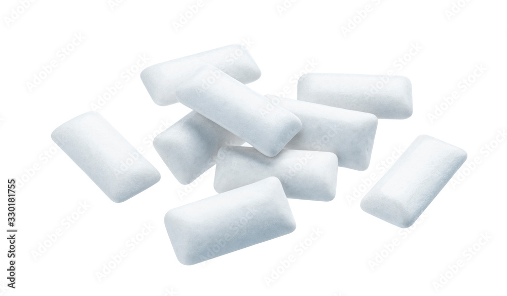 Chewing gums isolated on white background