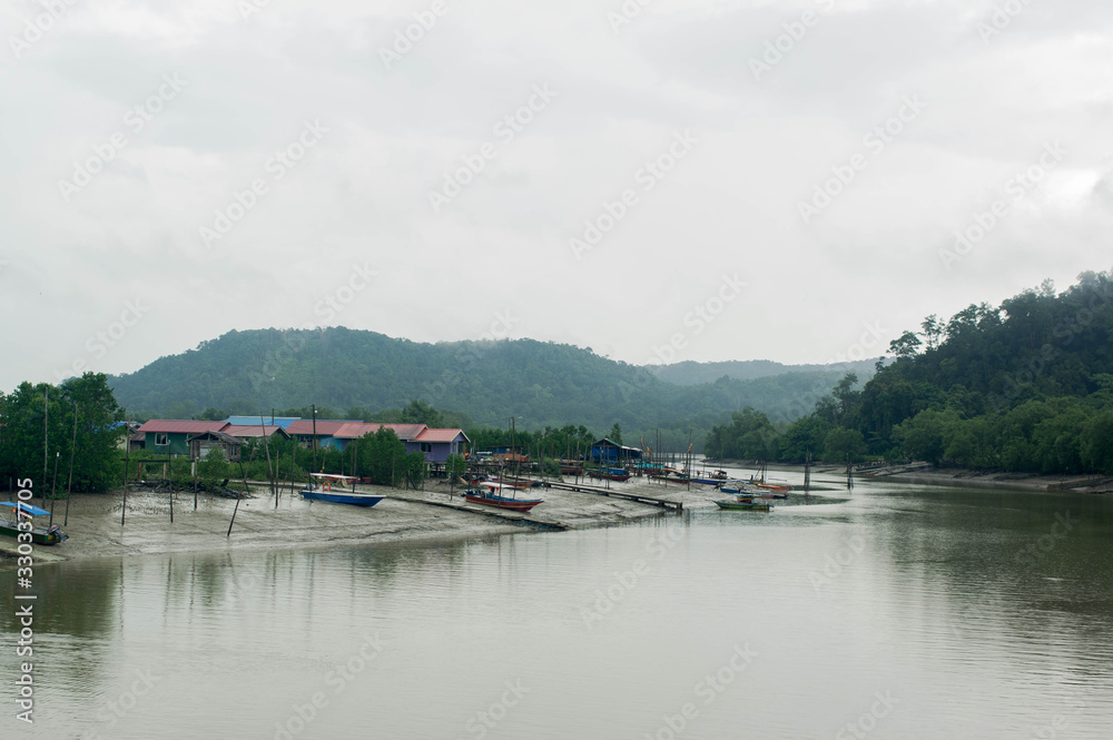 马来西亚砂拉越Sungai Tabo景观