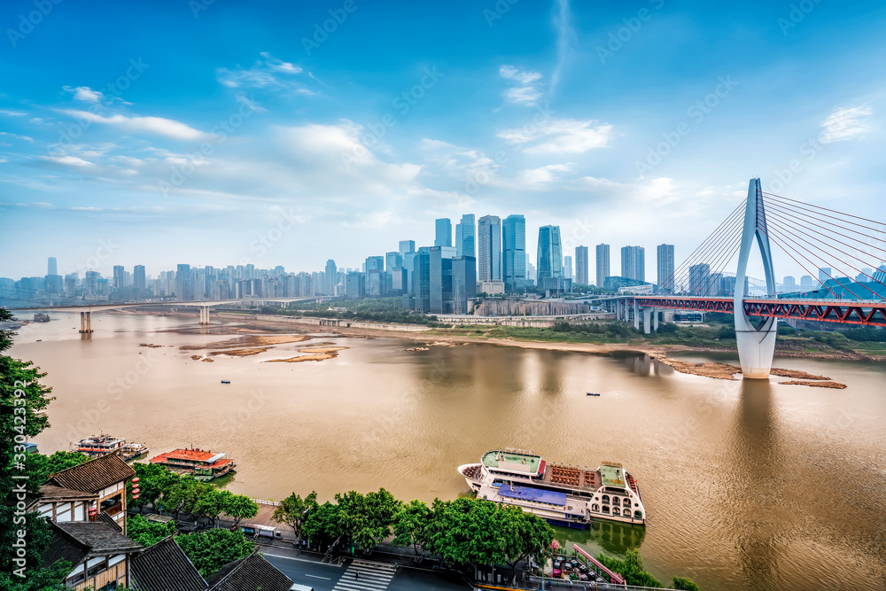 Chongqing modern architectural landscape and urban skyline..