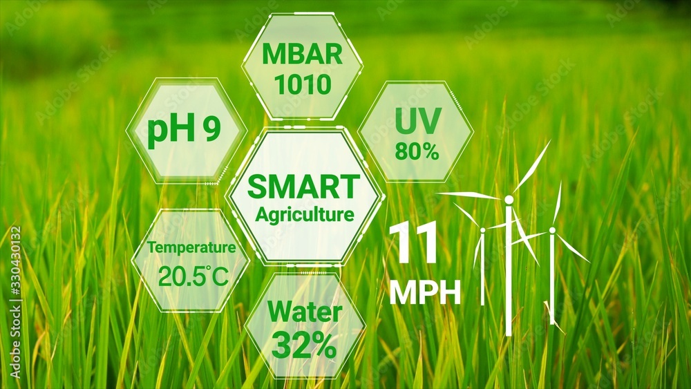 Smart digital agriculture technology by futuristic sensor data collection management by artificial i