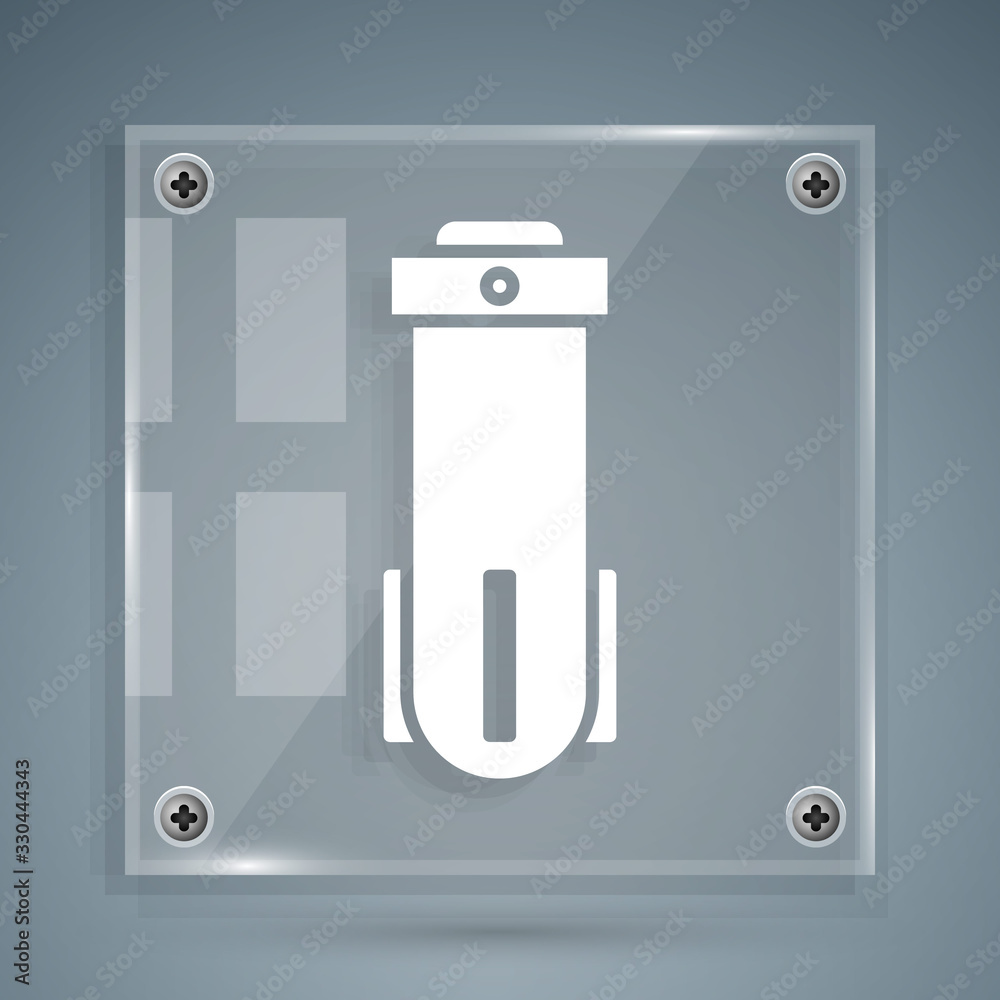 White Water filter icon isolated on grey background. System for filtration of water. Reverse osmosis