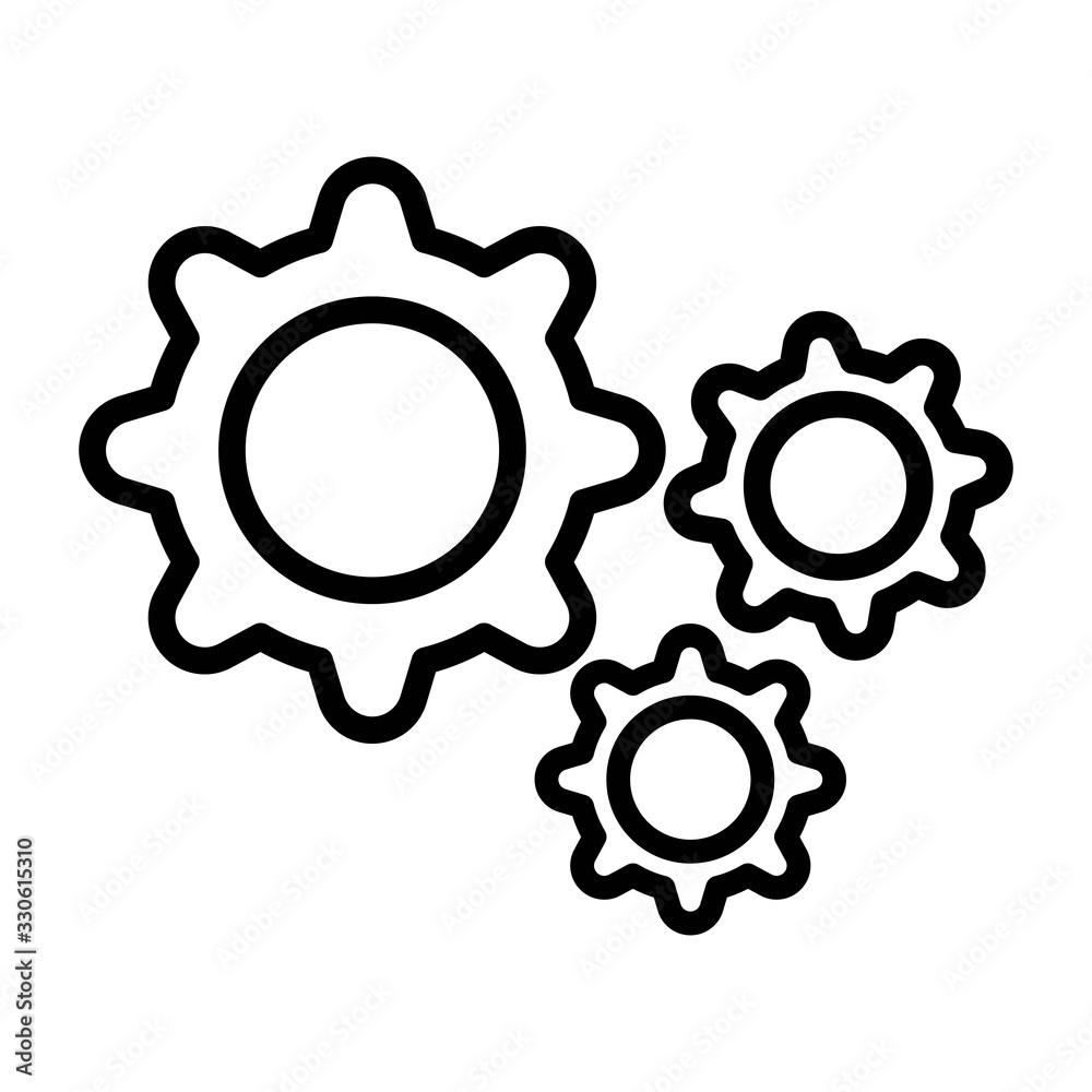 Cogwheel and development icon. Gears, configuration sign. Teamwork illustration for modern business 