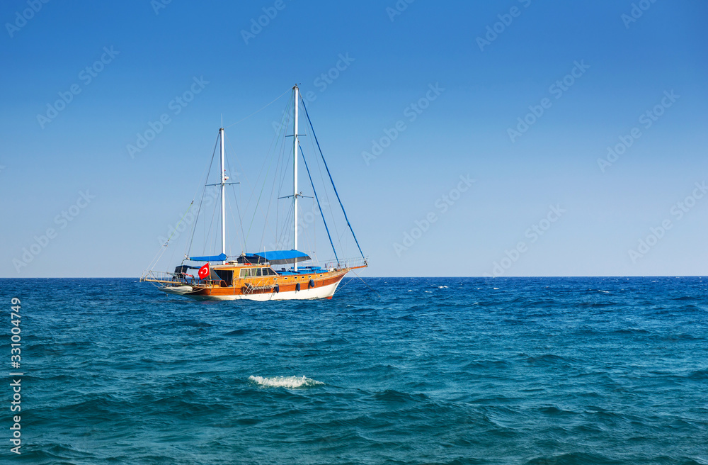 Ship at the Turquoise Coast of Turkey