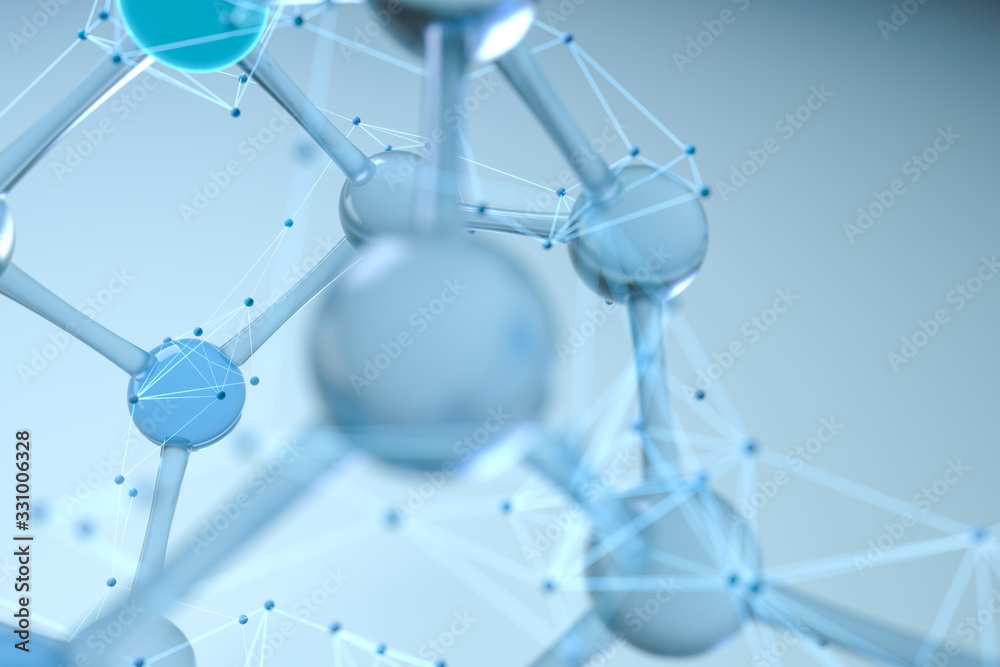 分子与生物学，生物学概念，三维绘制。