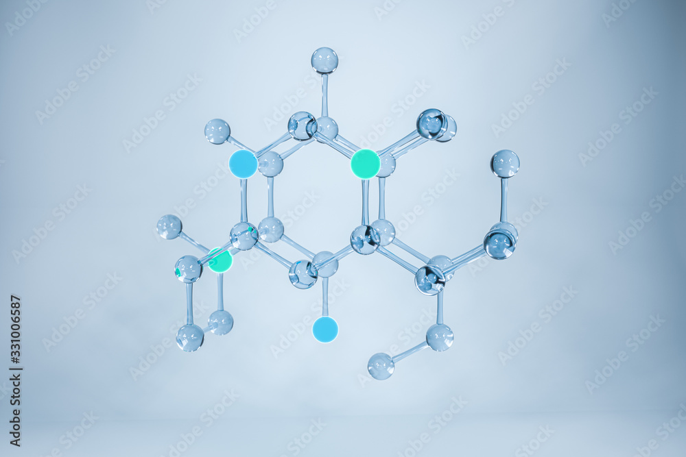 分子与生物学，生物学概念，三维绘制。