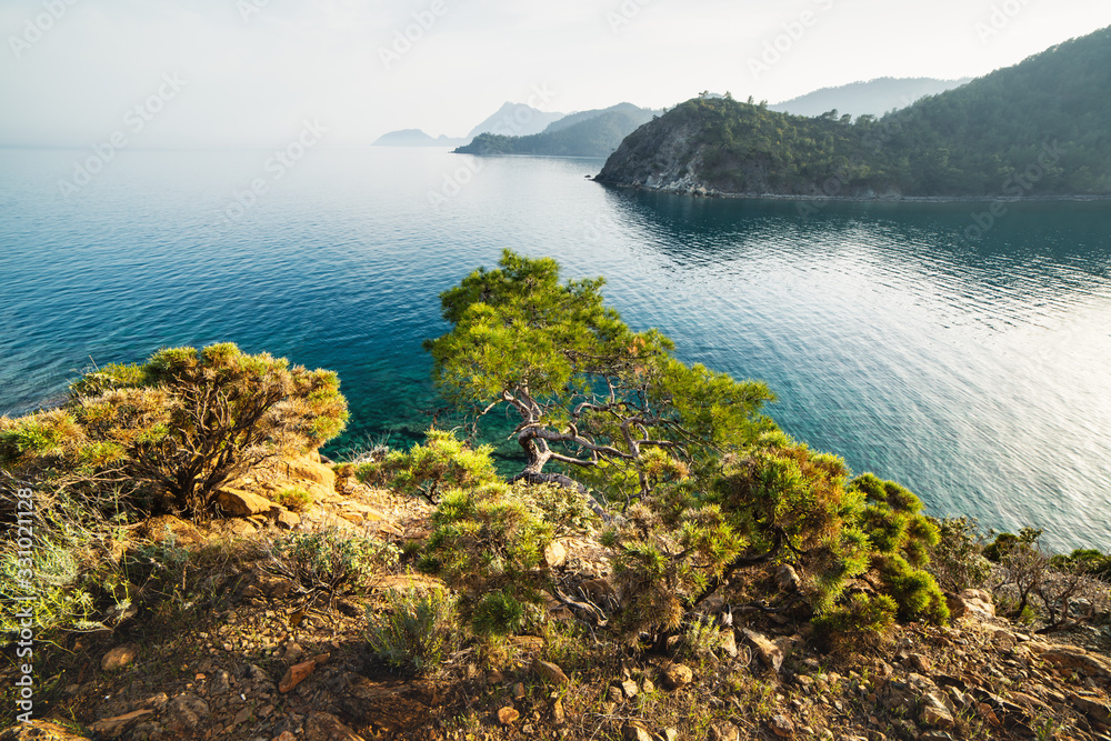 土耳其令人惊叹的地中海海景。风景摄影