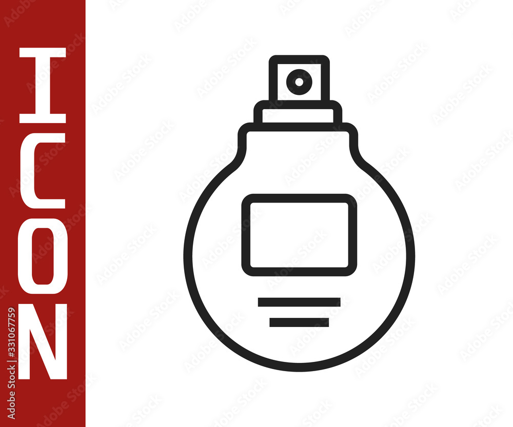 Black line Perfume icon isolated on white background. Vector Illustration