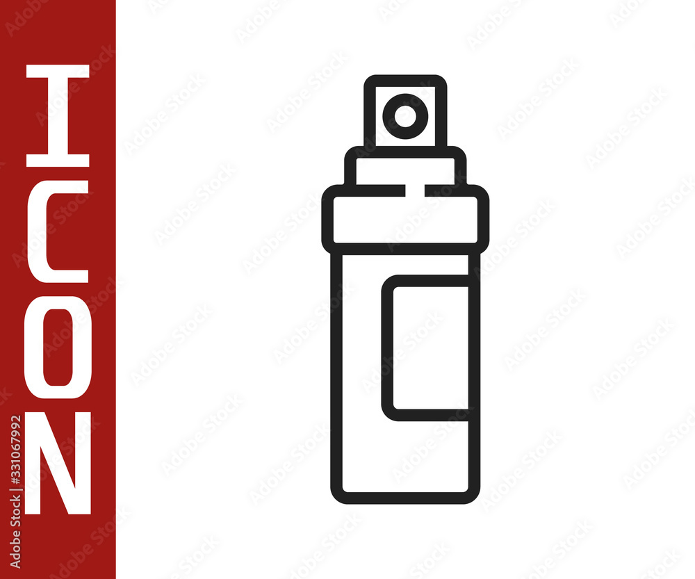 Black line Perfume icon isolated on white background. Vector Illustration