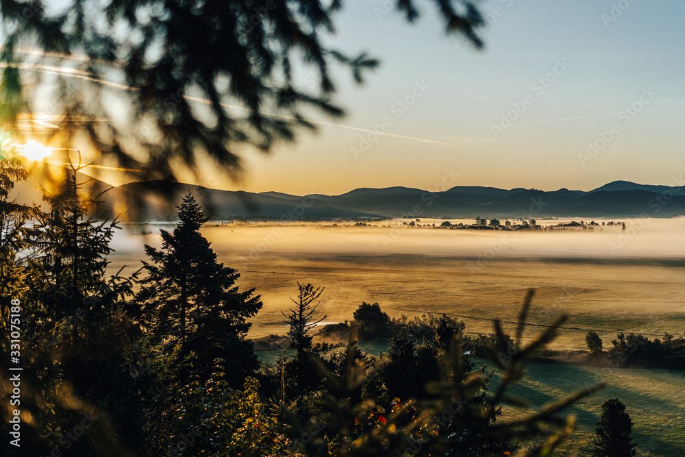 View of lake Cerknica (Cerknisko Jezero) in Slovenia. Intermittent lake, the biggest karst phenomena