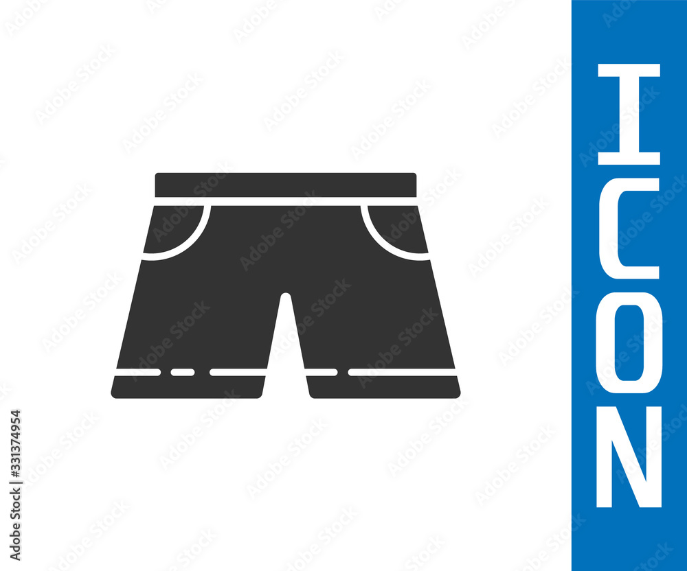 Grey Swimming trunks icon isolated on white background. Vector Illustration