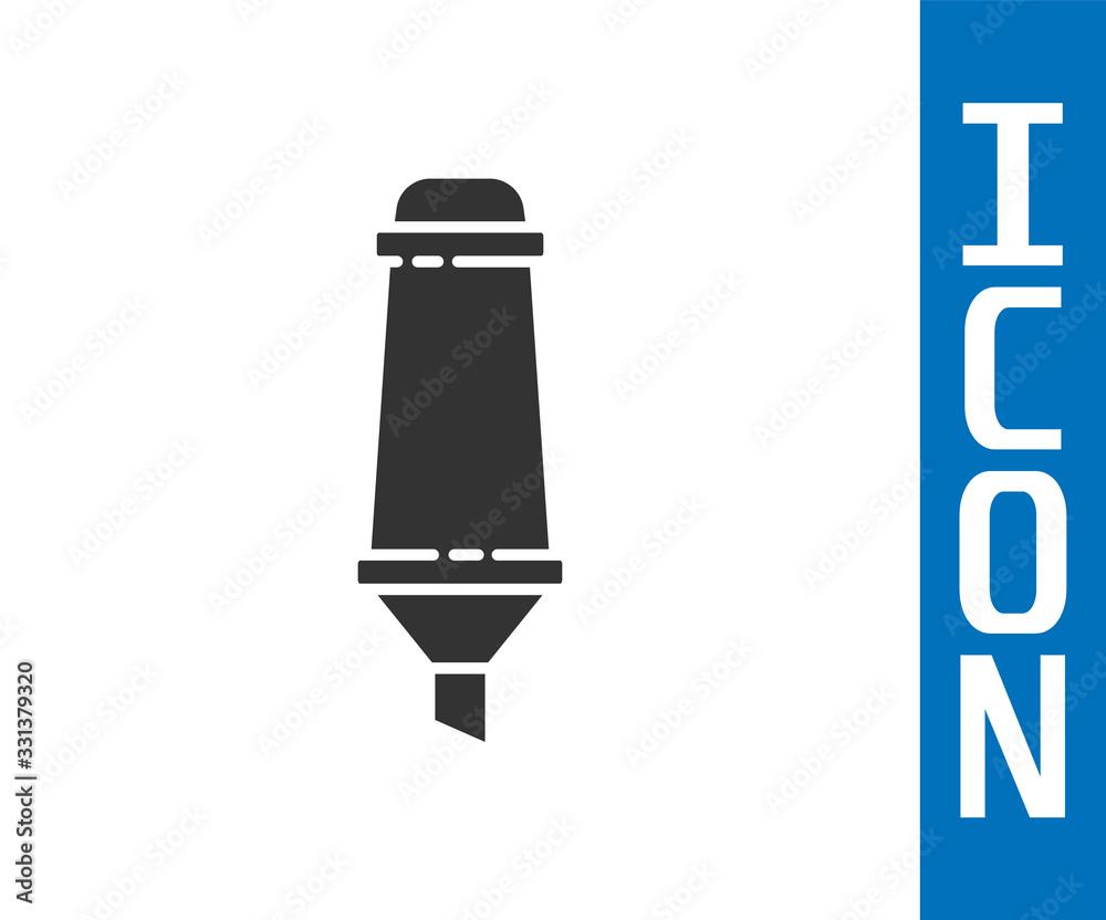 Grey Marker pen icon isolated on white background. Vector Illustration