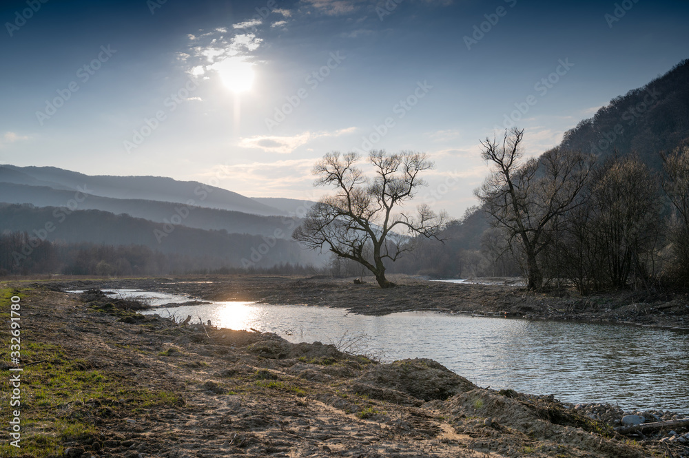  Landscape with river in early spring