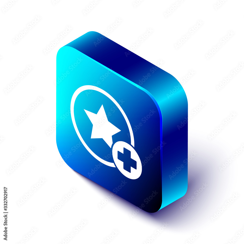 Isometric Star icon isolated on white background. Favorite, best rating, award symbol. Add to concep