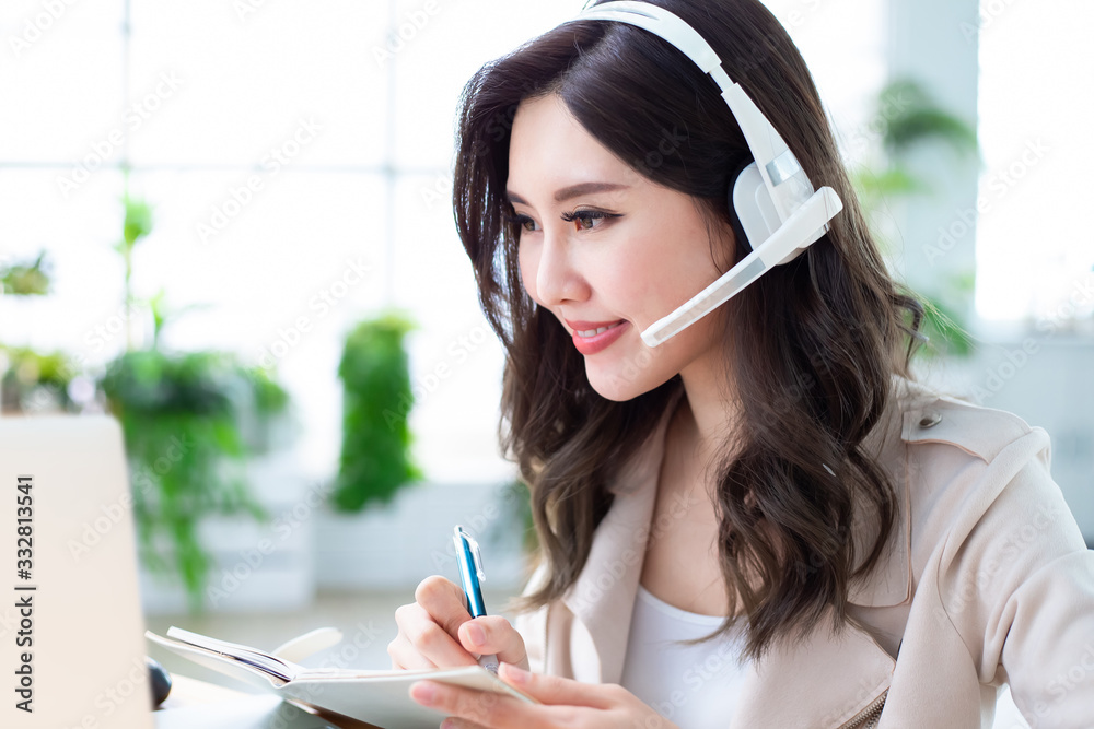 woman has video meeting