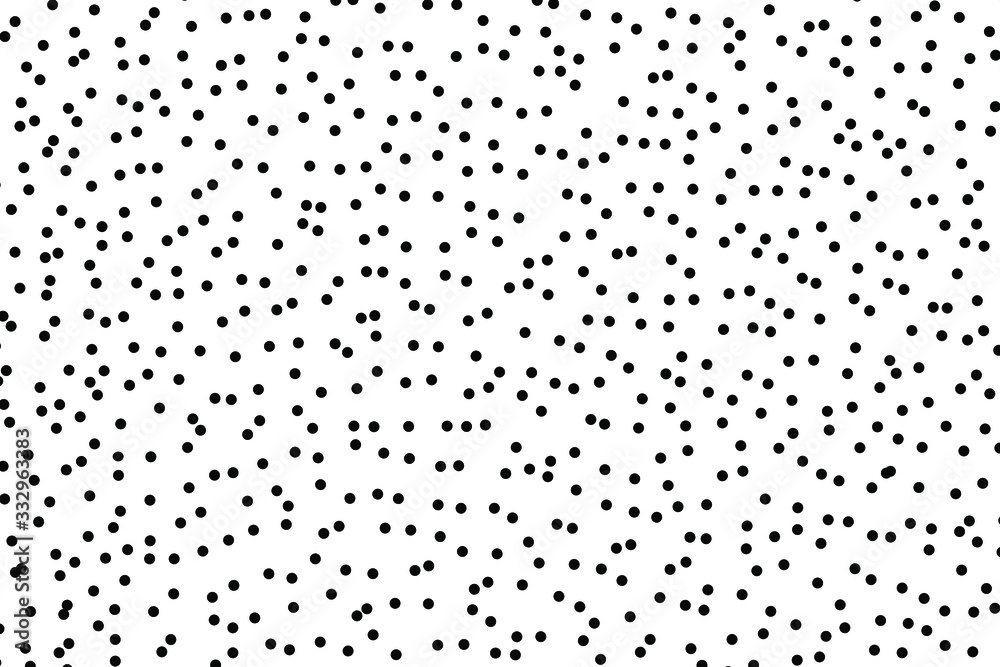 Random scattered dots, abstract black and white background. Seamless vector pattern. Black and white