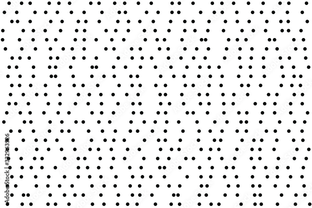 Random scattered dots, abstract black and white background. Seamless vector pattern. Black and white