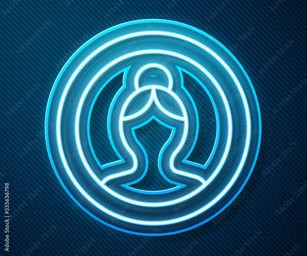 Glowing neon line Create account screen icon isolated on blue background. Vector Illustration