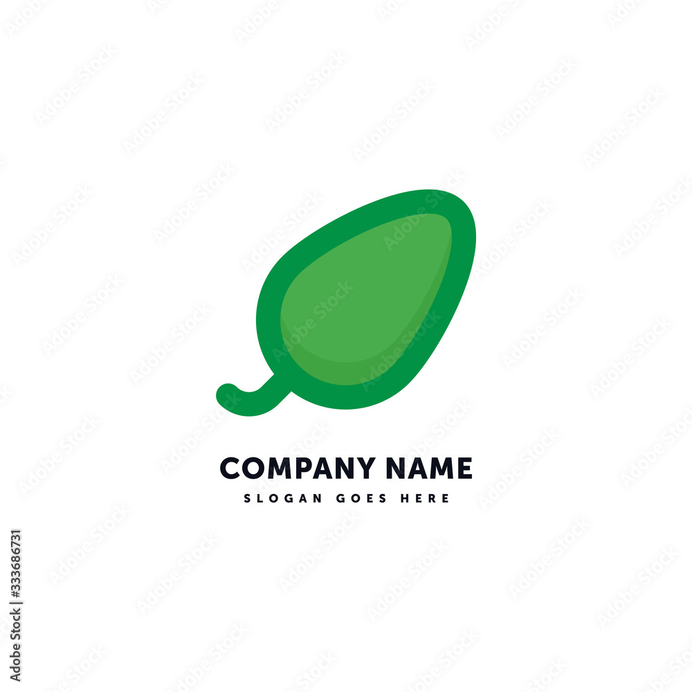 Green Leaf Vector Logo. Creative abstract icon mark design template. Abstract logotype concept eleme