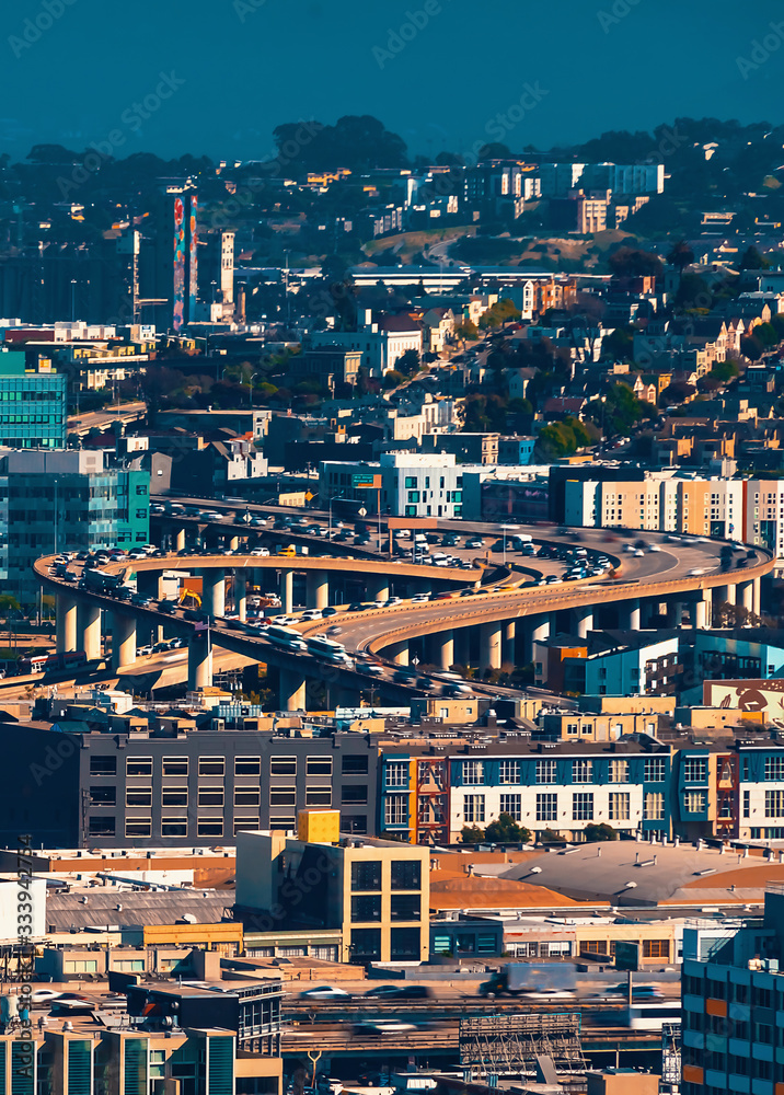 View of a San Francisco highways interchange