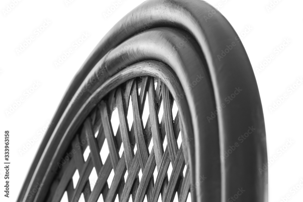 Wicker chair on white background, closeup