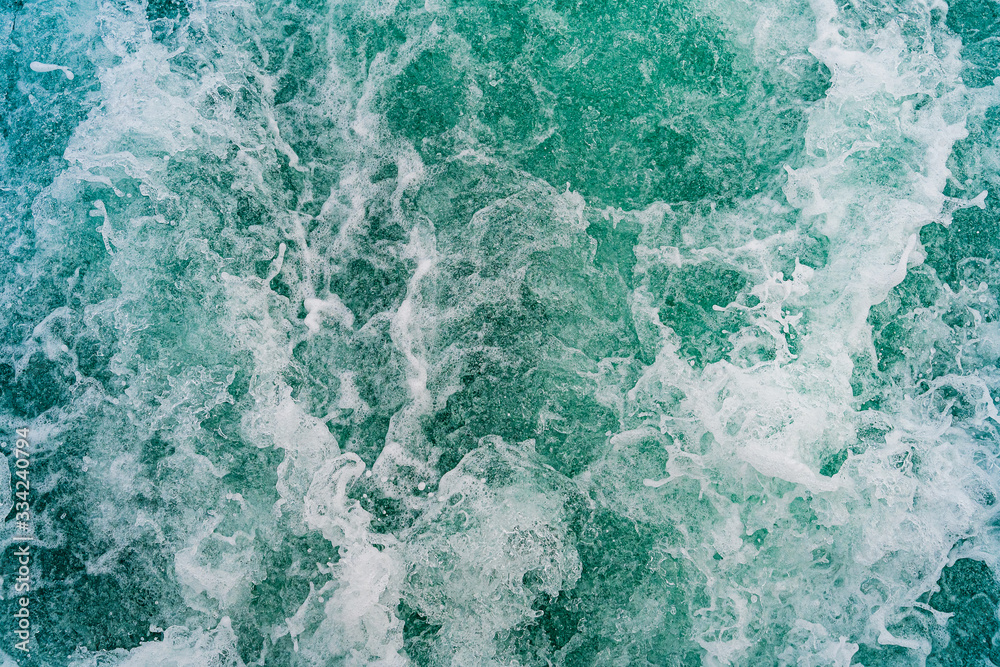 Seething atlantic sea water with foam, jet, stream Cape Cod