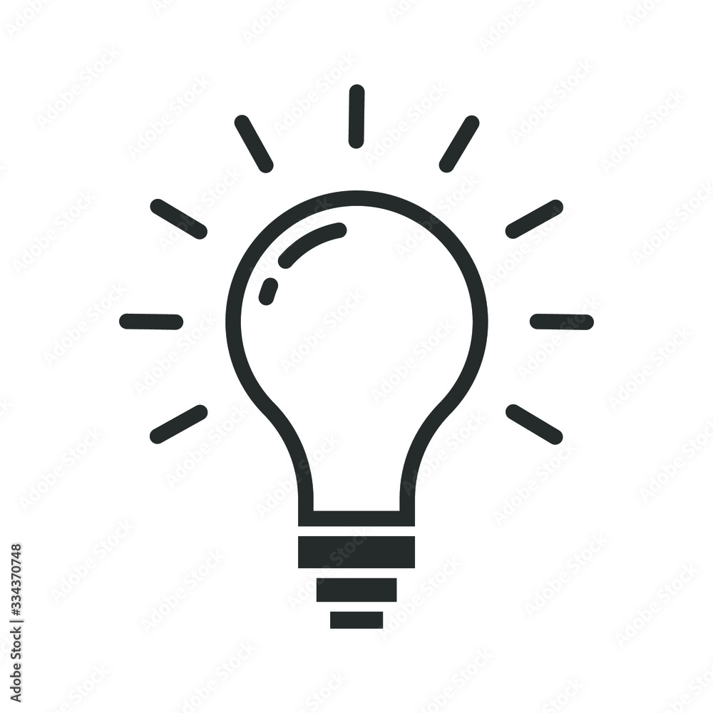 The light bulb icon vector, full of ideas and creative thinking, analytical thinking for processing.