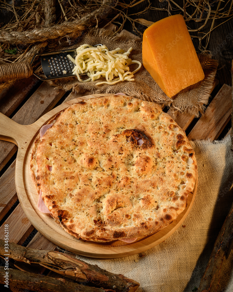 High definition Cheese Pizza with spinach