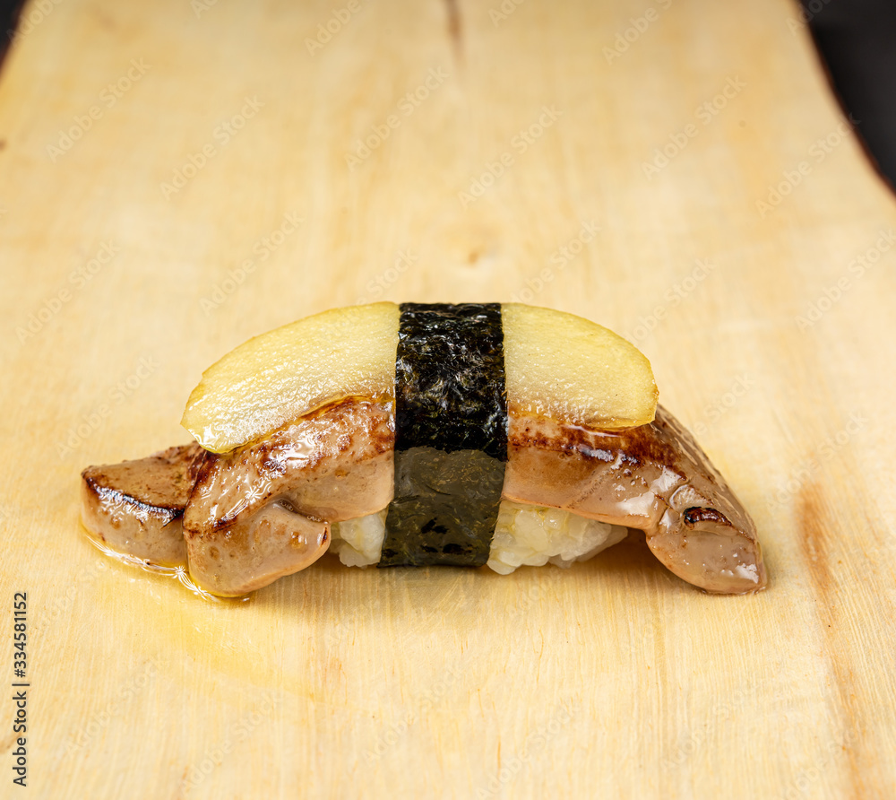 Japanese sushi with decorated