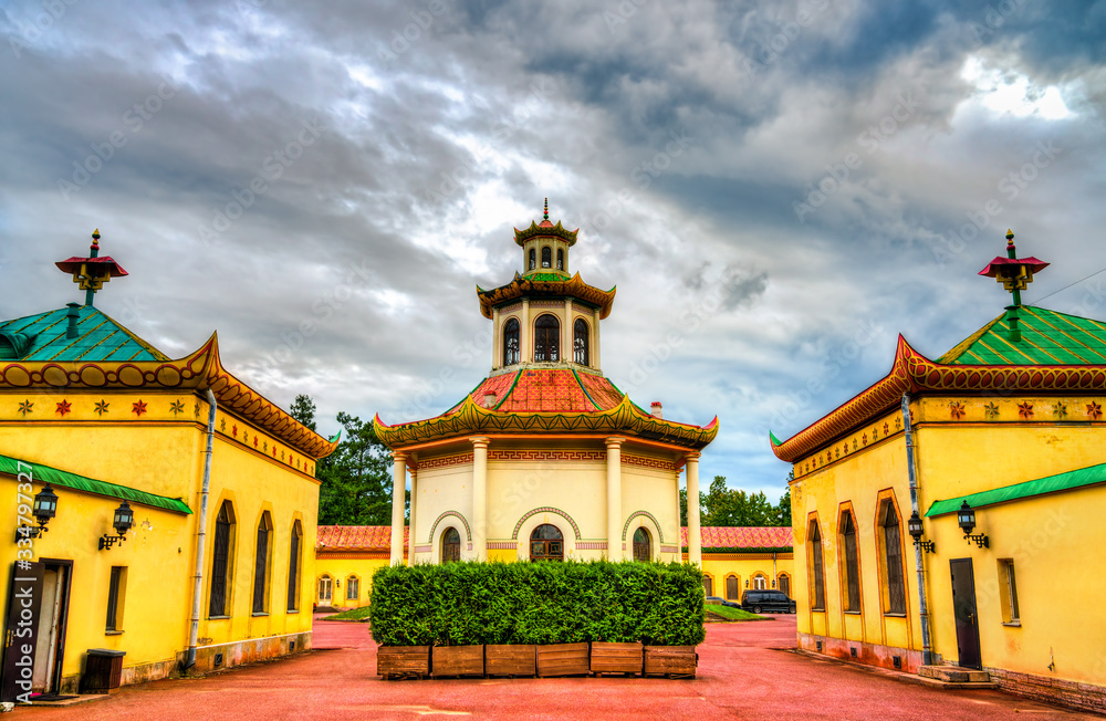 俄罗斯圣彼得堡附近Tsarskoye Selo亚历山大公园的中国村