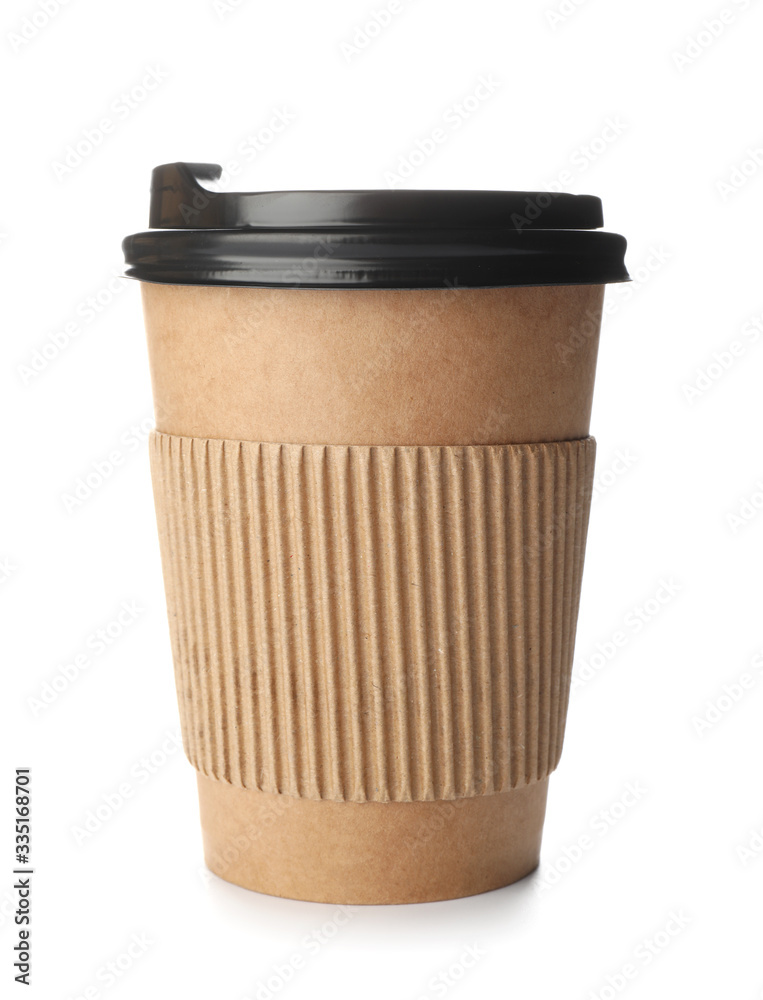 Takeaway coffee cup on white background