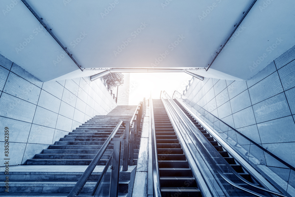 Escalator in subway station