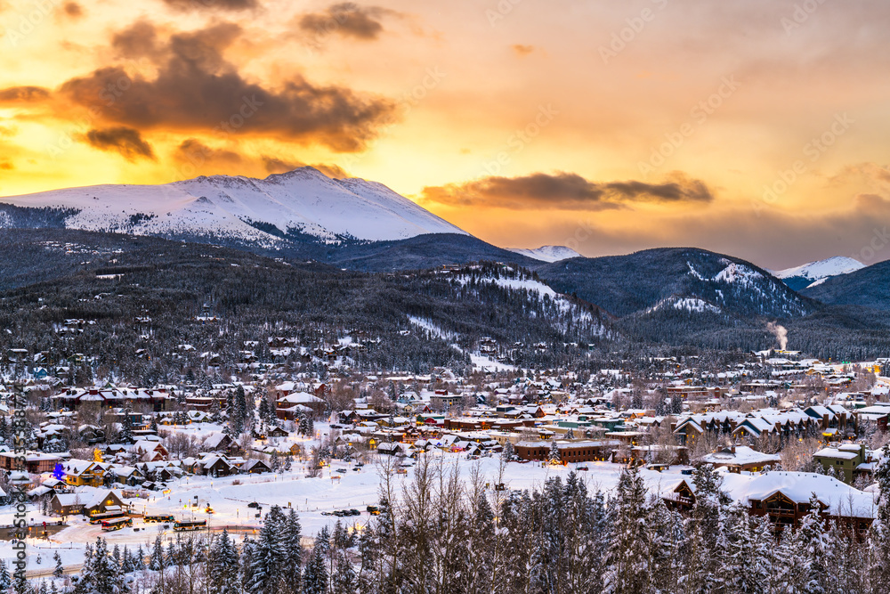 Breckenridge, Colorado, USA Town Skyline