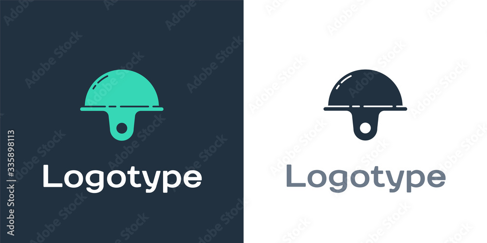 Logotype Worker safety helmet icon isolated on white background. Logo design template element. Vecto