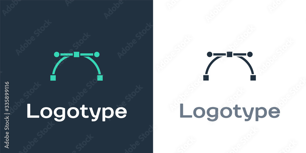 Logotype Bezier curve icon isolated on white background. Pen tool icon. Logo design template element