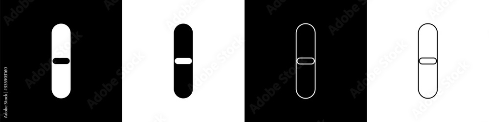 Set Nail file icon isolated on black and white background. Manicure tool. Vector Illustration